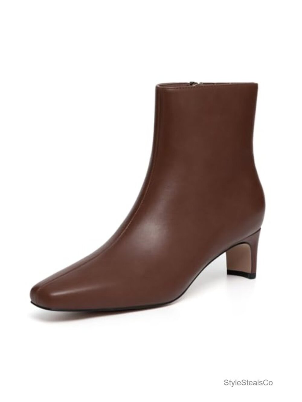 Women's Square Toe Chunky Heel Ankle Boots with 2-Inch Low Heel
